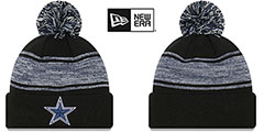 Cowboys CHILLED Black Knit Beanie Hat by New Era