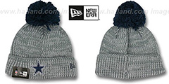 Cowboys CUFF START Grey Knit Beanie Hat by New Era