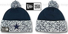 Cowboys CUFFD CHAOS Navy-Grey Knit Beanie Hat by New Era