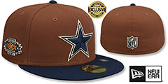 Cowboys HARVEST SIDE-PATCH Brown-Navy Fitted Hat by New Era