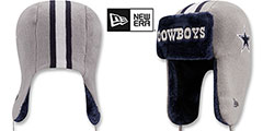 Cowboys HELMET HEAD TRAPPER Grey-Navy Knit Hat by New Era