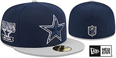 Cowboys HIDDEN SIDE-PATCH Navy-Grey Fitted Hat by New Era