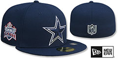 Cowboys SB XXVII SIDE-PATCH Navy Fitted Hat by New Era