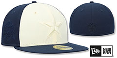 Cowboys SB XXVII TONAL SIDE-PATCH White-Navy Fitted Hat by New Era