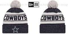 Cowboys TOASTY COVER Navy Knit Beanie Hat by New Era