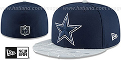 Cowboys VISOR-SCRIPT Navy-Grey Fitted Hat by New Era