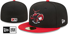 Crawdads MILB MARVEL DEFENDERS Black-Red Fitted Hat by New Era