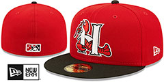 Crawdads MILB ONFIELD HOME Red-Black Fitted Hat by New Era