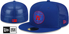 Cubs 2022-23 BATTING PRACTICE TRUCKER Royal Fitted Hat by New Era