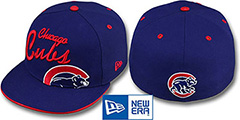 Cubs BIG-SCRIPT Royal Fitted Hat by New Era