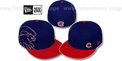 Cubs BIG-STITCH Royal-Red Fitted Hat by New Era