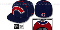 Cubs BIG-UNDER Royal Fitted Hat by New Era