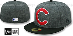 Cubs HEATHER-HUGE Grey-Black Fitted Hat by New Era