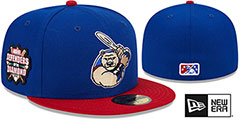 Cubs MILB MARVEL DEFENDERS SIDE-PATCH Royal-Red Fitted Hat by New Era