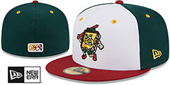 Curve THEME NIGHT White-Green-Burgundy Fitted Hat by New Era