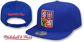 Czech WORLD CUP HOCKEY SNAPBACK Royal Hat by Mitchell and Ness