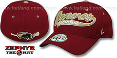 Denver SWOOP LACROSSE Burgundy Fitted Hat by Zephyr