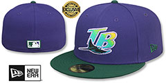 Devil Rays COOPERPACK Purple-Green Fitted Hat by New Era