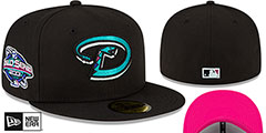 Diamonbacks 2001 WS POLAR LIGHTS Black-Pink Fitted Hat by New Era