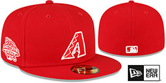 Diamondbacks 2001 WS SIDE-PATCH UP Red-White Fitted Hat by New Era