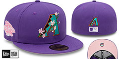 Diamondbacks LOGO BLOOM SIDE-PATCH Purple-Pink Fitted Hat by New Era