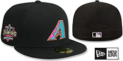 Diamondbacks METALLIC LOGO SIDE-PATCH Black Fitted Hat by New Era