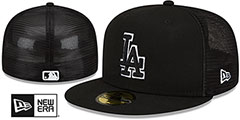 Dodgers BATTING PRACTICE TRUCKER Black-White Fitted Hat by New Era