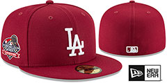 Dodgers 2024 WORLD SERIES CHAMPIONS Burgundy-White Fitted Hat by New Era