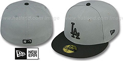 Dodgers 2T TEAM-BASIC Grey-Black Fitted Hat by New Era