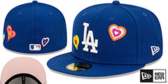 Dodgers CHAIN STITCH HEARTS Royal Fitted Hat by New Era