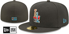 Dodgers COLOR PACK MULTI Charcoal Fitted Hat by New Era