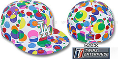 Dodgers GUMBALL White-Multi Fitted Hat by Twins