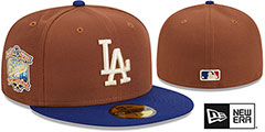 Dodgers HARVEST SIDE-PATCH Brown-Royal Fitted Hat by New Era