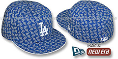 Dodgers LA ALL-OVER FLOCKING Royal-White Fitted Hat by New Era