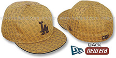 Dodgers LA ALL-OVER FLOCKING Wheat-Brown Fitted Hat by New Era