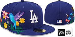 Dodgers SIDE-BLOOM Royal Fitted Hat by New Era