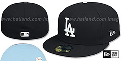 Dodgers SKY-BOTTOM Black Fitted Hat by New Era