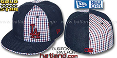 Dodgers SOUTHPAW SLUGGA Plaid-Navy Denim Fitted Hat by New Era