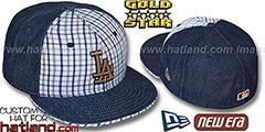 Dodgers SPANKY Plaid-Navy Denim Fitted Hat by New Era