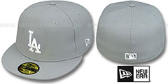 Dodgers TEAM-BASIC Light Grey-White Fitted Hat by New Era