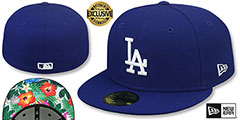 Dodgers TROPICAL BLOOM FLORAL-BOTTOM Royal Fitted Hat by New Era