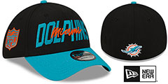 Dolphins 2022 NFL DRAFT FLEX  Black-Aqua Hat by New Era