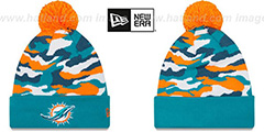 Dolphins CAMO CAPTIVATE Knit Beanie Hat by New Era