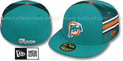 Dolphins NFL JERSEY-STRIPE Aqua Fitted Hat by New Era