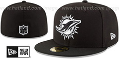 Dolphins NFL TEAM-BASIC Black-White Fitted Hat by New Era