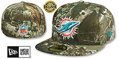 Dolphins NFL TEAM-BASIC Realtree Camo Fitted Hat by New Era