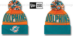 Dolphins REP-UR-TEAM Knit Beanie Hat by New Era