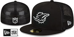 Dolphins TEAM-BASIC TRUCKER Black-White Fitted Hat by New Era