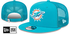 Dolphins TEAM-BASIC TRUCKER SNAPBACK Aqua Hat by New Era