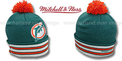 Dolphins XL-LOGO BEANIE Aqua by Mitchell and Ness